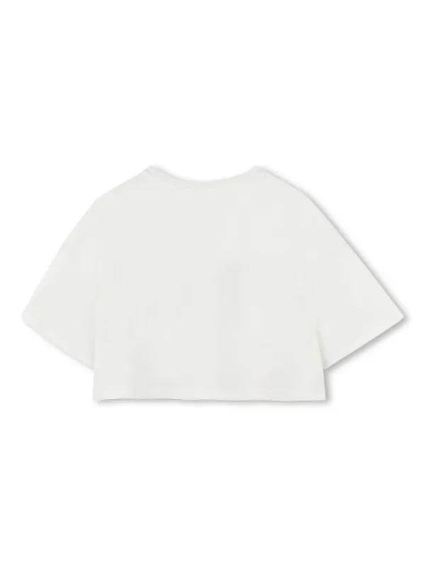 Tシャツ・カットソー Chloe FW25 Logo crop T-shirt (CH24AJH09183 101) CHLOÉ: T-shirt woman - White | Chloé t-shirt CH24AJH09183