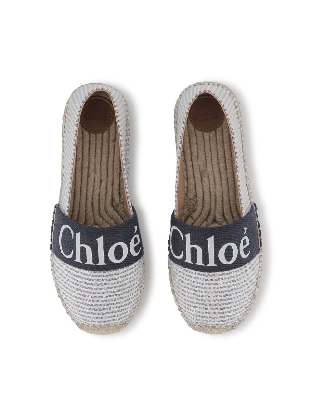 Chloé Kids logo-print espadrilles Blue