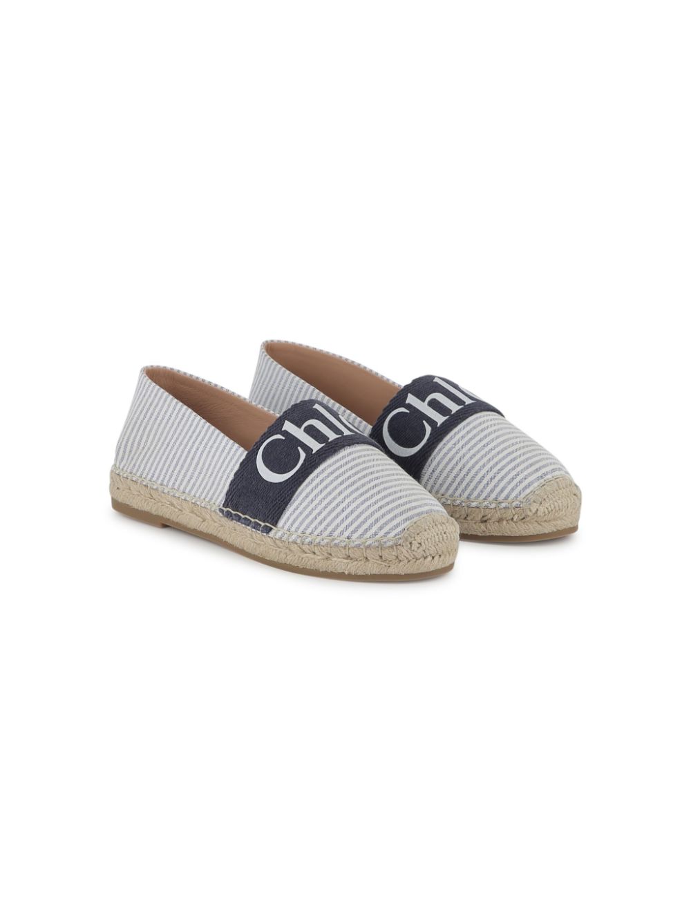 Chloé Kids Espadrilles met logoprint Blauw