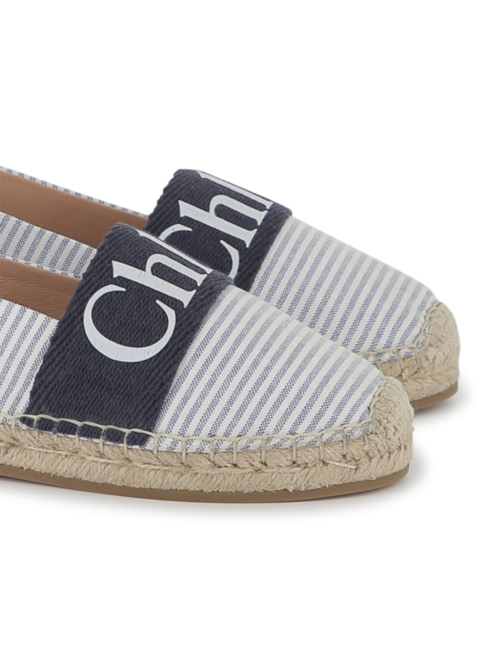 Chloé Kids logo-print espadrilles Blue