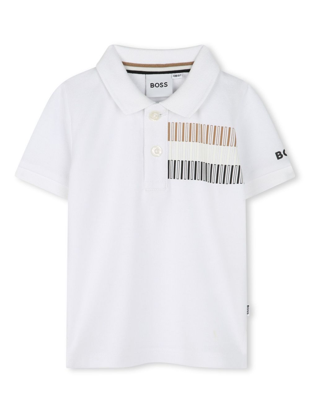 BOSS Kidswear Poloshirt met logoprint Wit