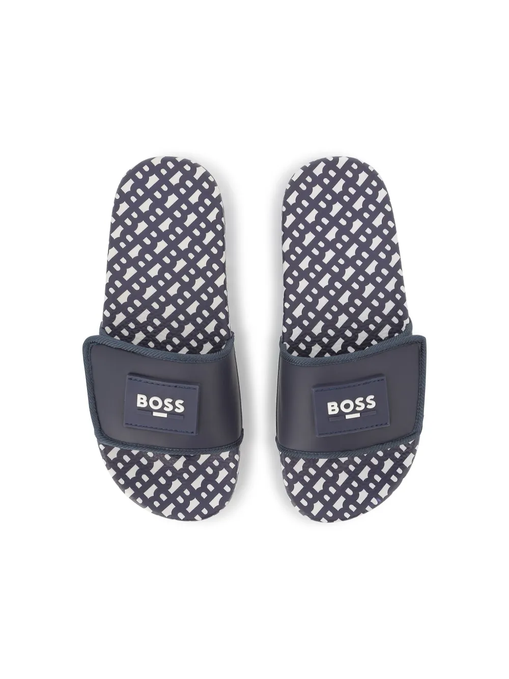 BOSS Kidswear logo-print slides Blue