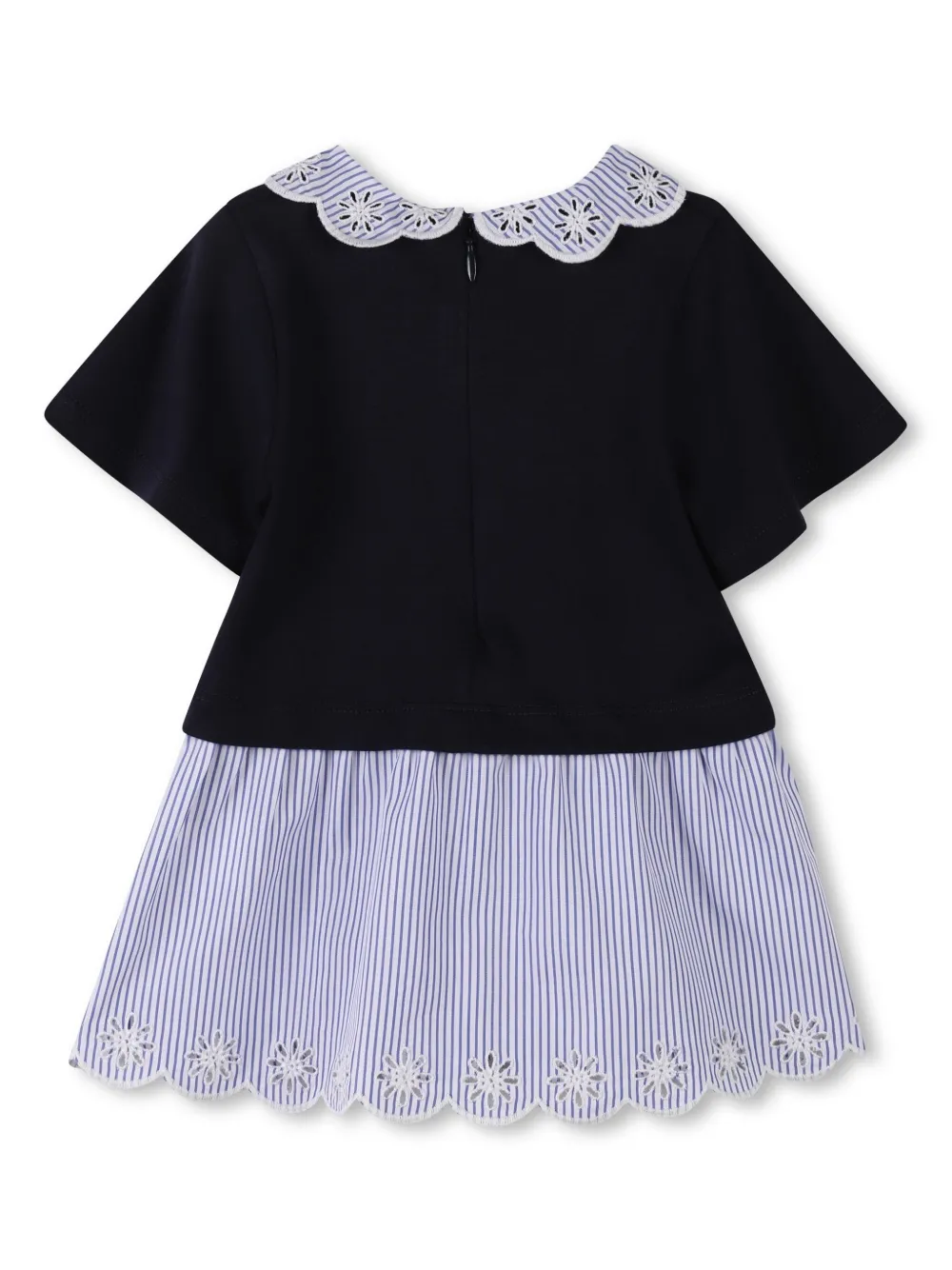 Chloé Kids Jurk met geborduurde bloemen - Blauw