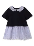 Chloé Kids floral embroidered dress - Blue