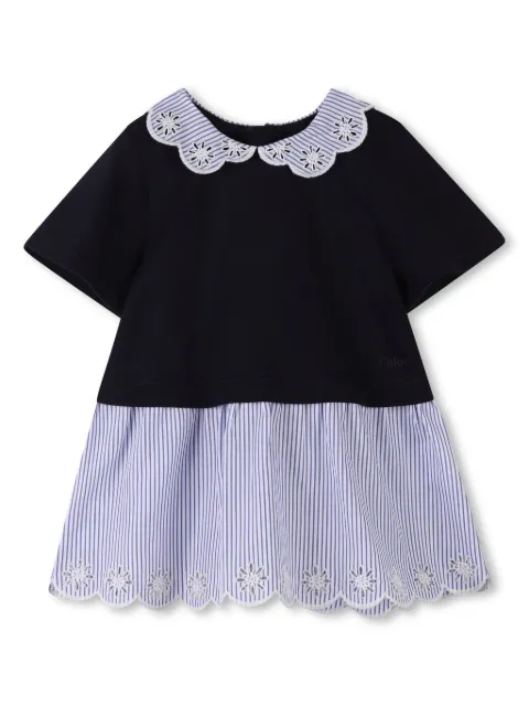 Chloé Kids floral embroidered dress 