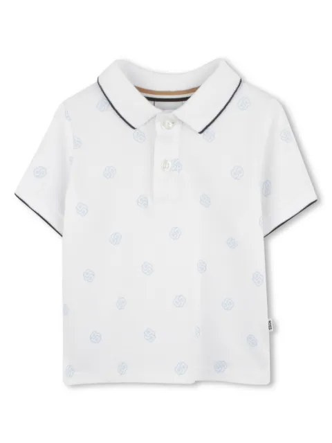 BOSS Kidswear monogram-print polo shirt