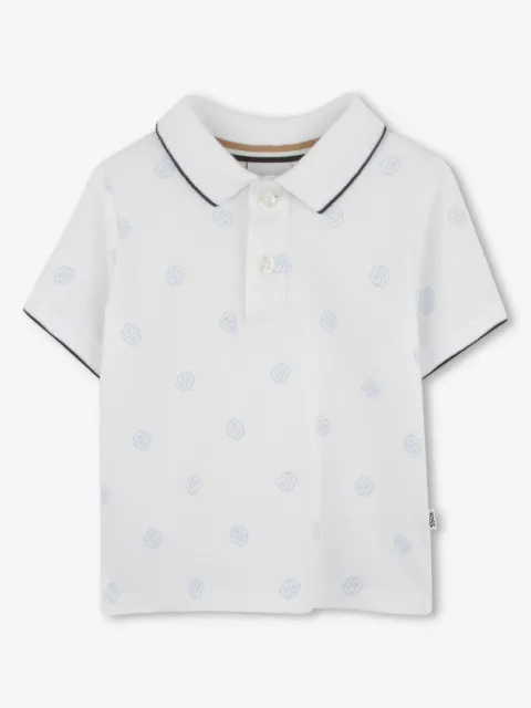BOSS Kidswear playera tipo polo con monograma estampado