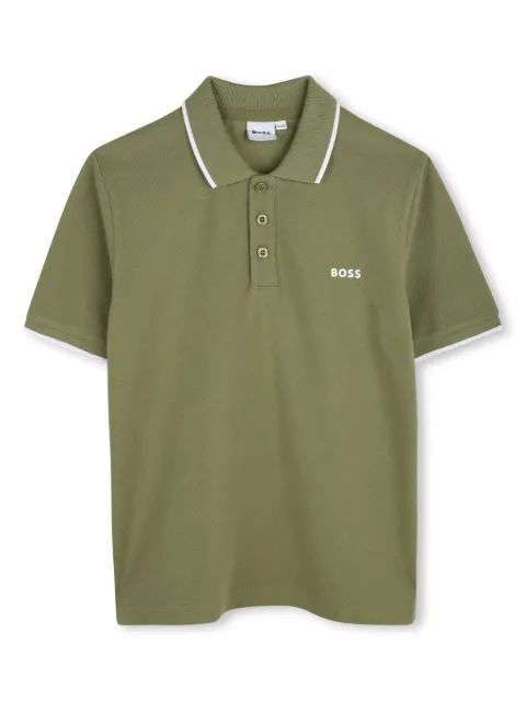 BOSS Kidswear logo-print cotton polo shirt