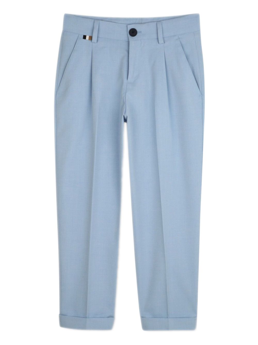 BOSS Kidswear pleat-detail trousers - Blue