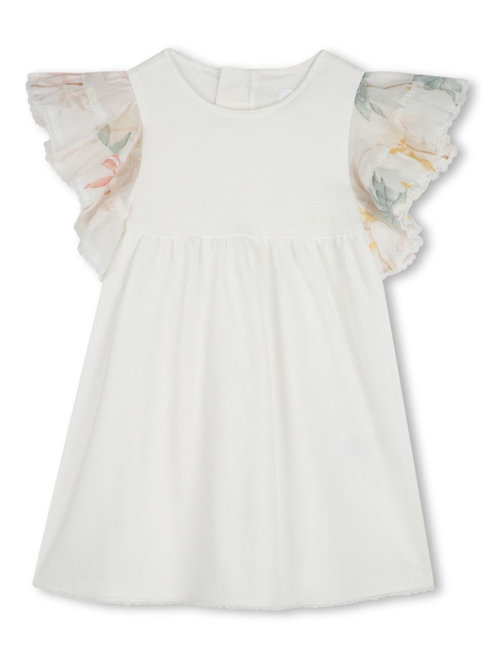 Chloé Kids organic cotton short sleeve dress - White