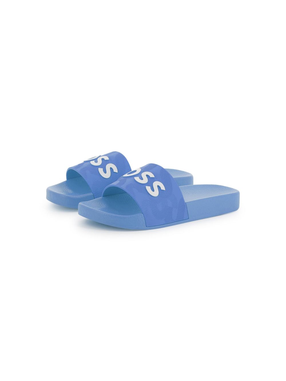 BOSS Kidswear logo-print slides - Blue