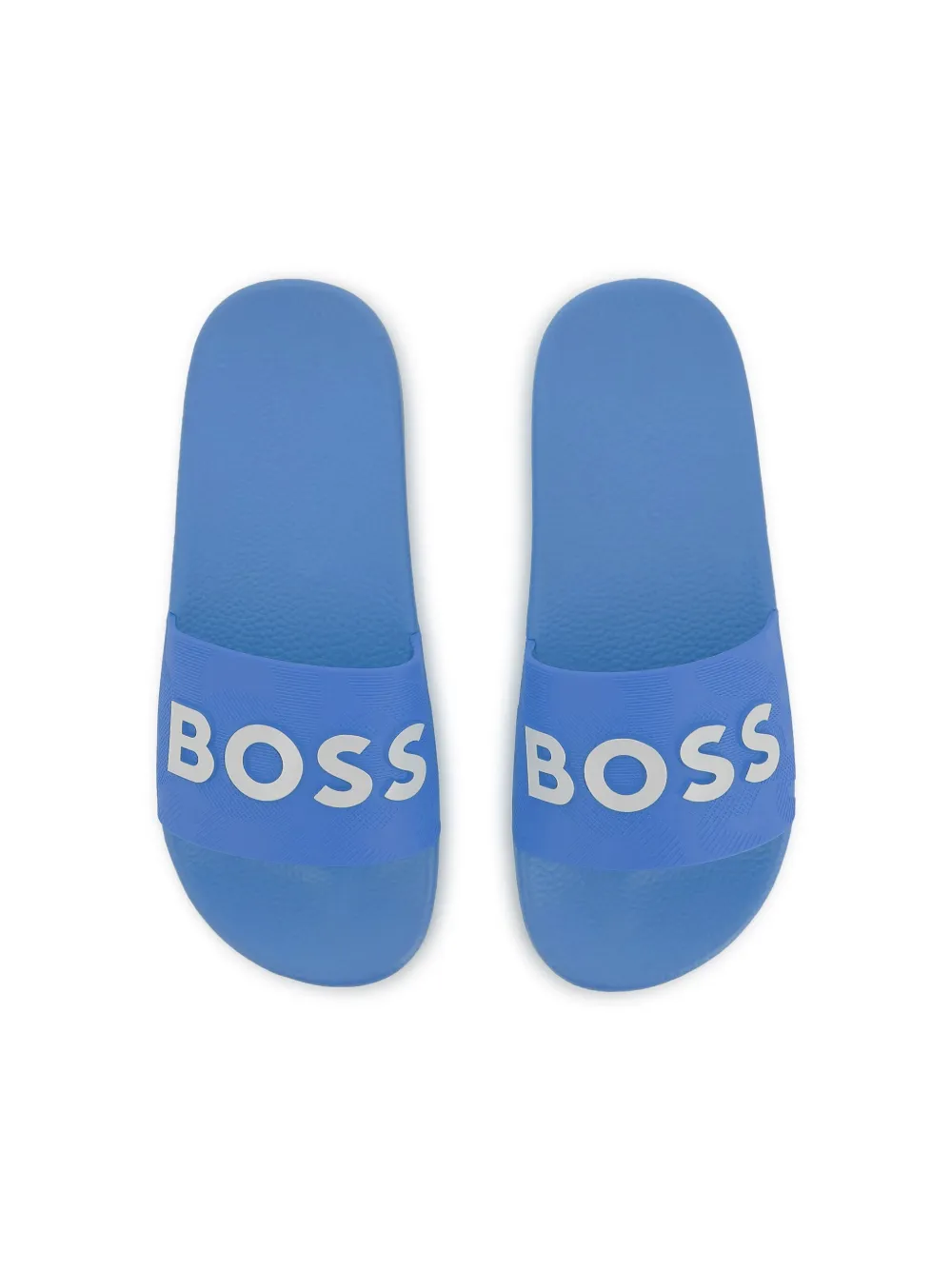 BOSS Kidswear Slippers met logoprint Blauw