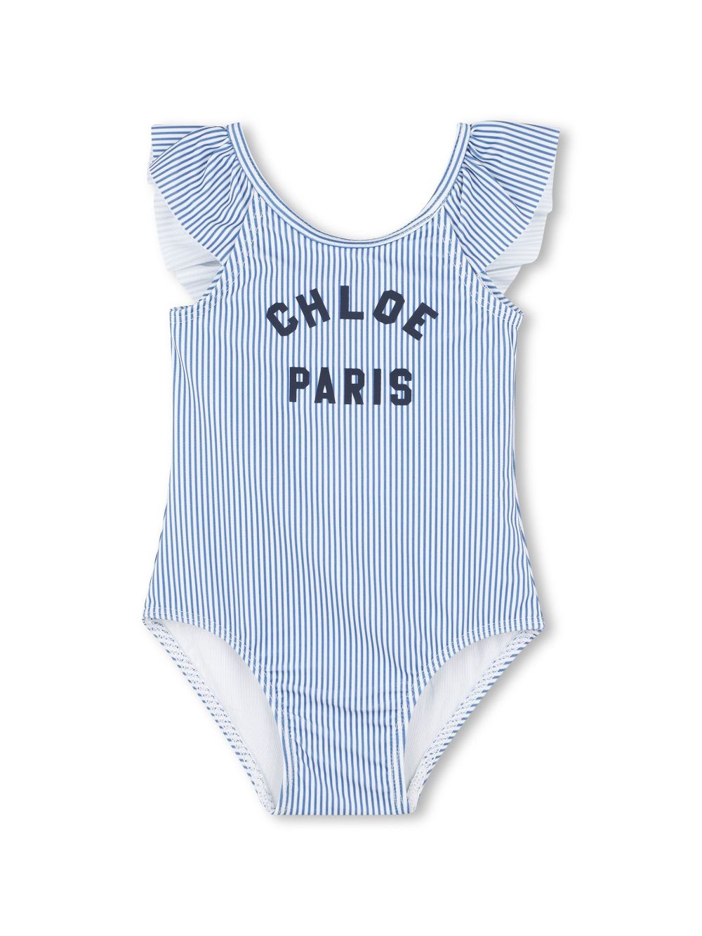 Chloé Kids logo print swimsuit - Blue