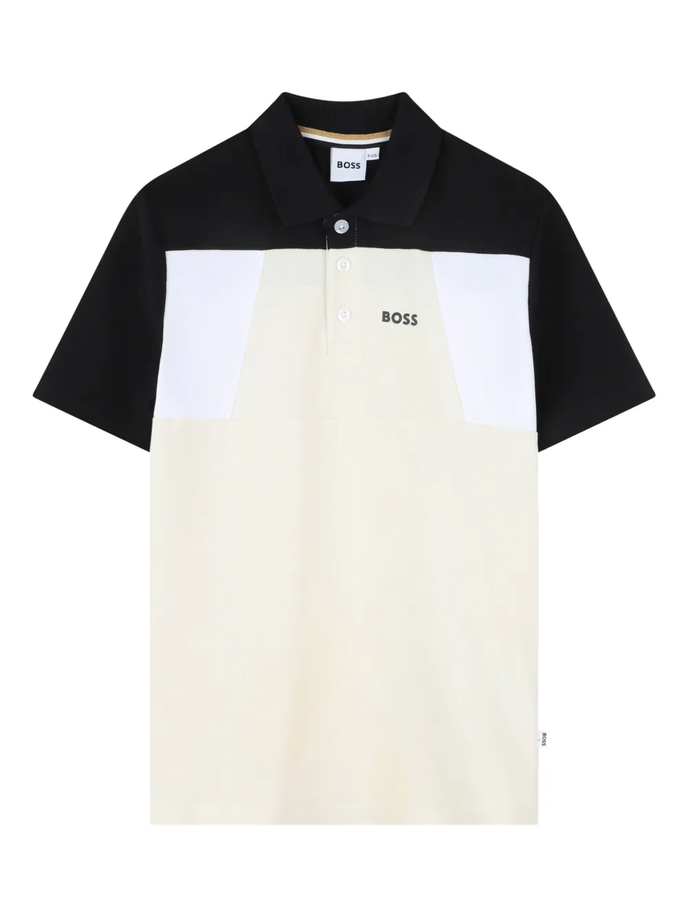BOSS Kidswear Poloshirt met colourblocking Beige