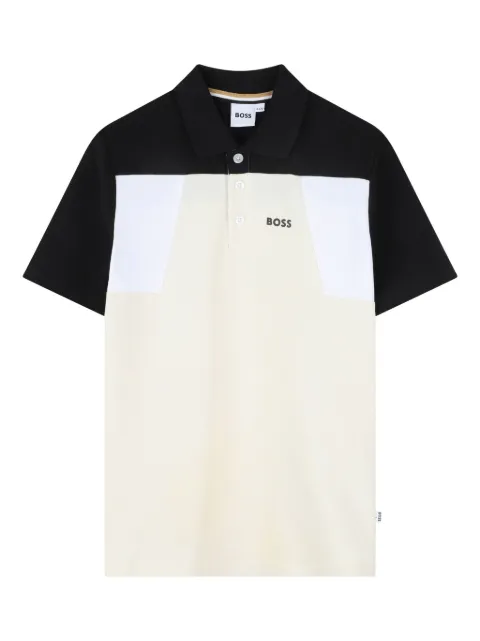 BOSS Kidswear colour-block polo shirt