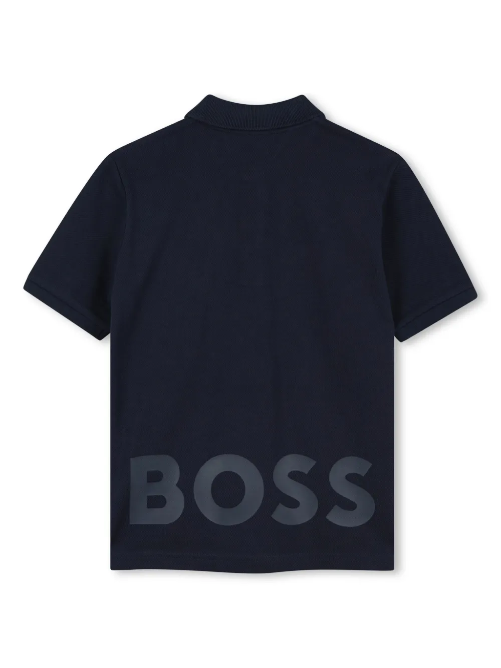 BOSS Kidswear Katoenen poloshirt met logoprint - Blauw