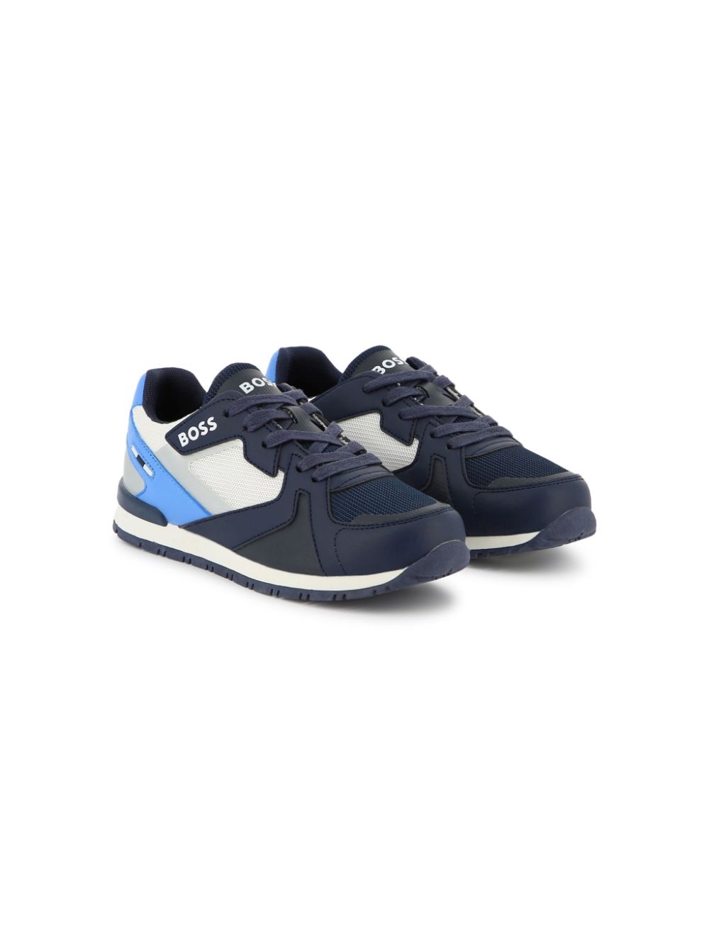 BOSS Kidswear Sneakers met colourblocking Blauw