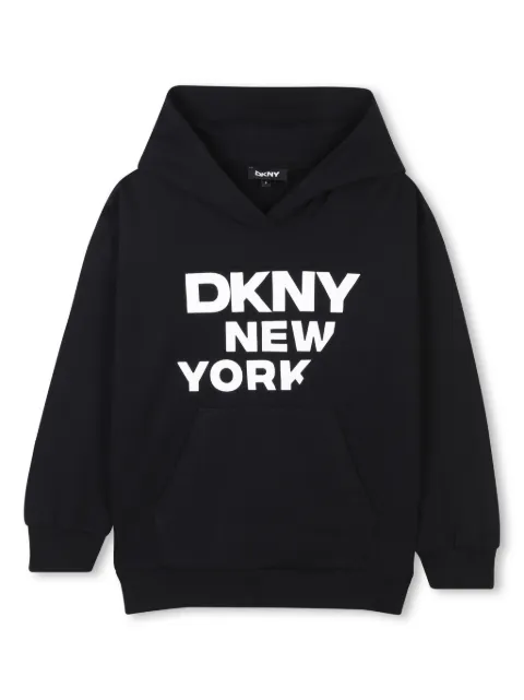 Dkny Kids Moletom de algodão com capuz e logo