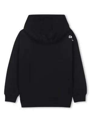 Sweat à Capuche Garçon DKNY – Noir – Taille 7 – Polaire Douce Logo – Neuf Avec étiquettes