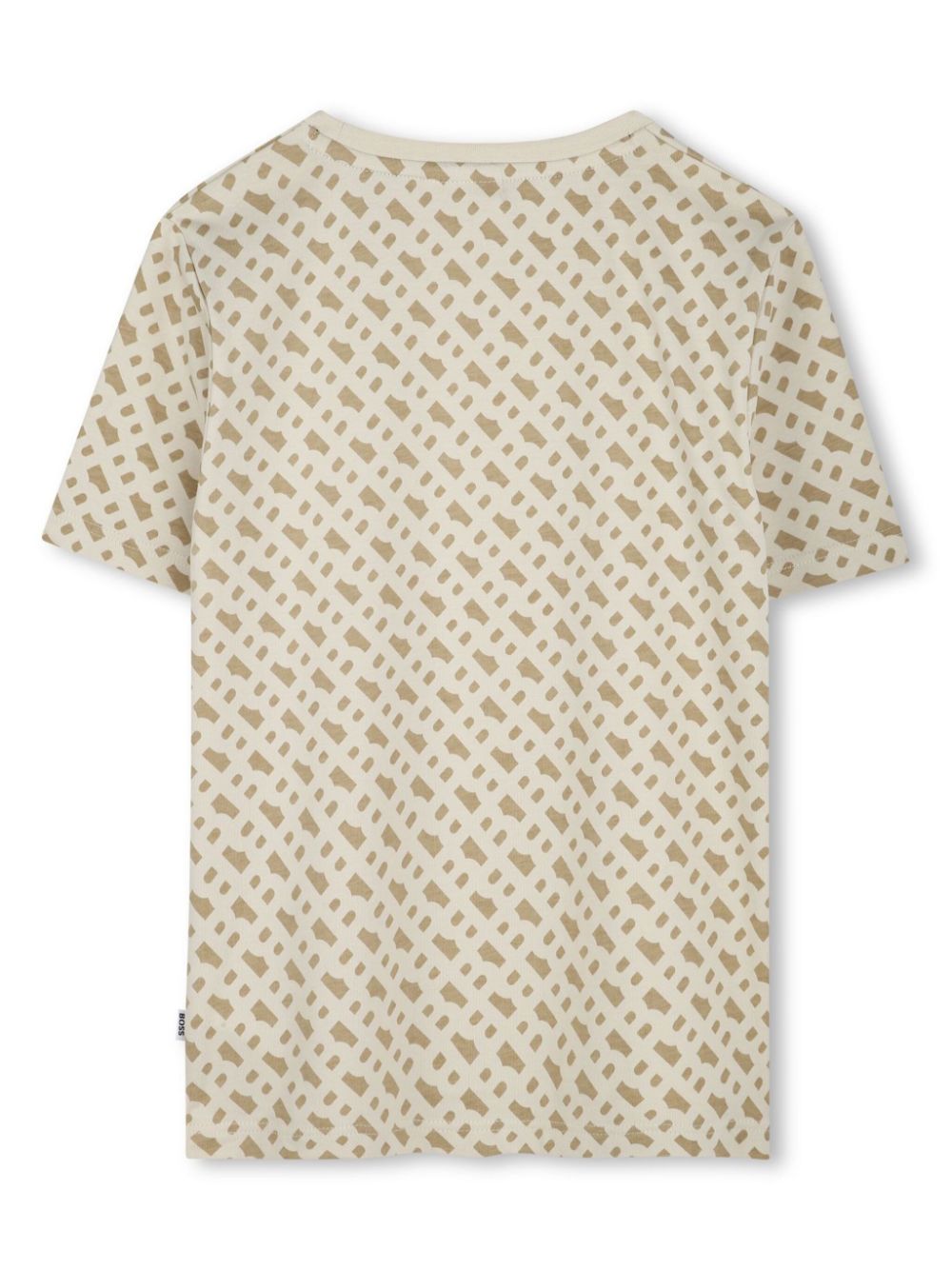 BOSS Kidswear Katoenen T-shirt met logoprint - Beige