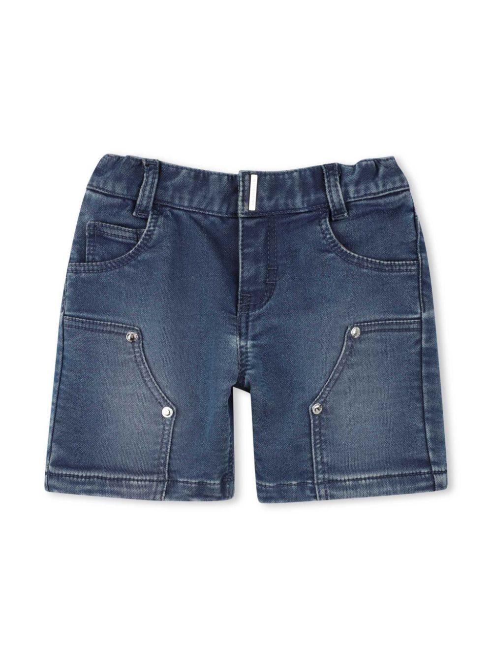 Givenchy Kids Spijkershorts met geborduurd logo Blauw