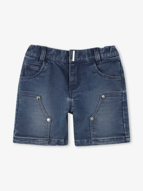 Givenchy Kids logo-embroidered denim shorts 