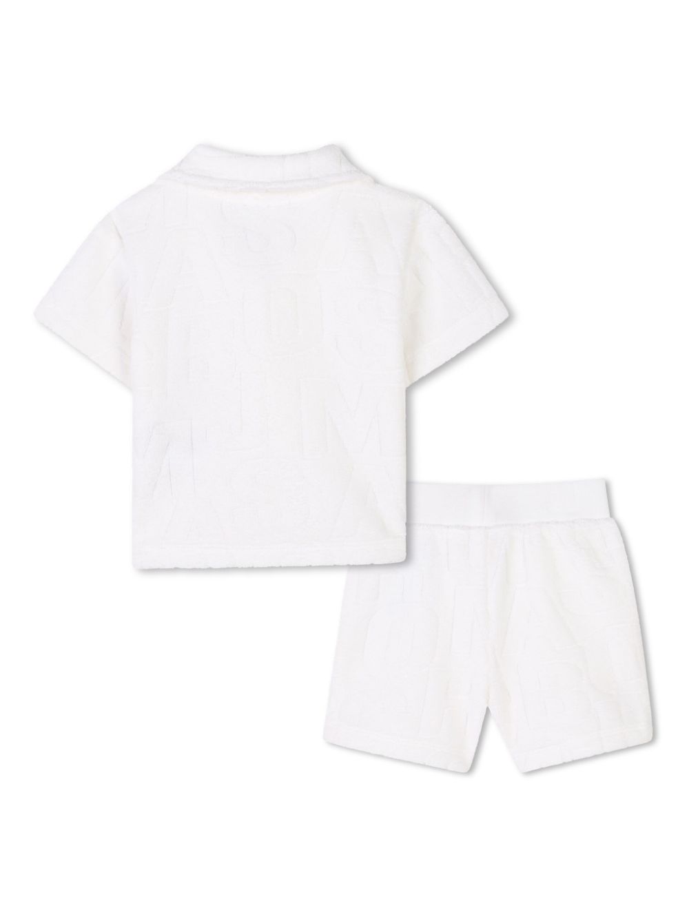 Marc Jacobs Kids Top en shorts met logo-jacquard - Wit