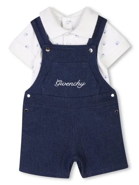 Givenchy Kids logo-embroidered dungarees set