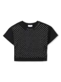 Marc Jacobs Kids floral appliqué cotton t-shirt - Black