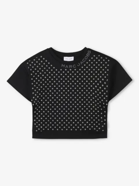 Marc Jacobs Kids playera con aplique floral