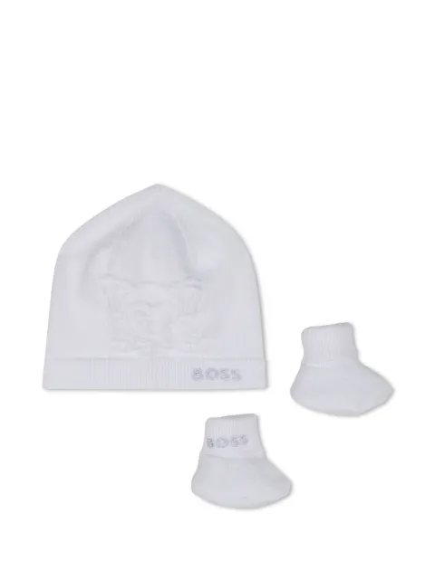 BOSS Kidswear conjunto con sombrero con logo bordado