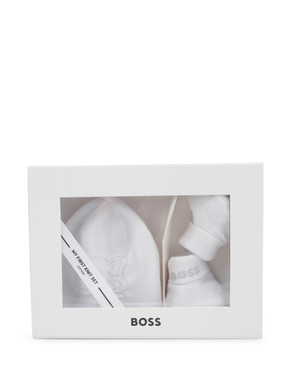 BOSS Kidswear Mutsen met geborduurd logo Wit
