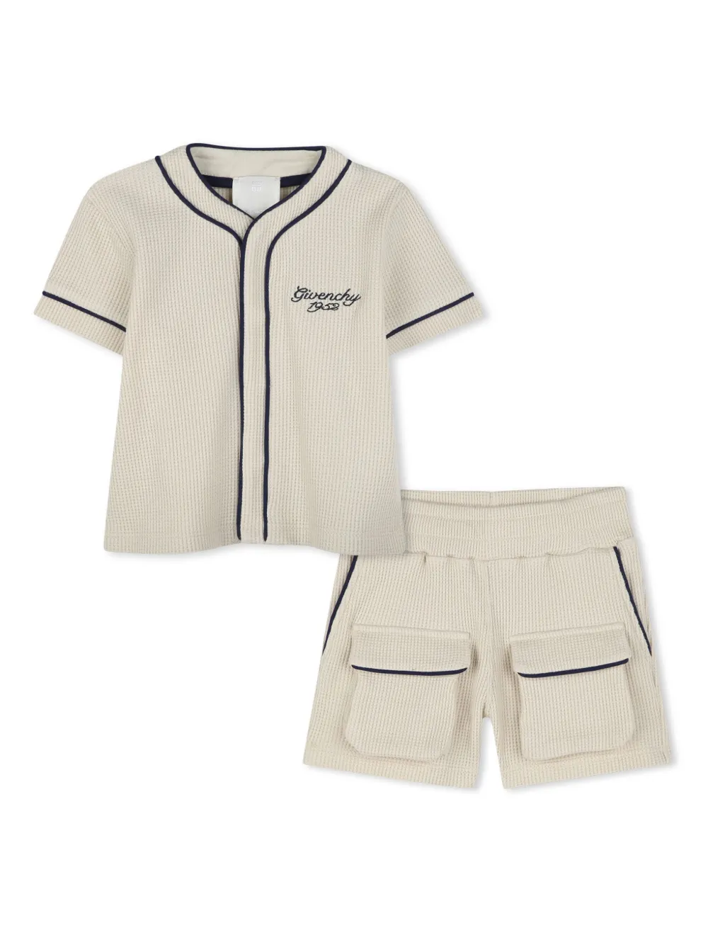 Givenchy Kids Shirt en shorts met geborduurd logo Beige