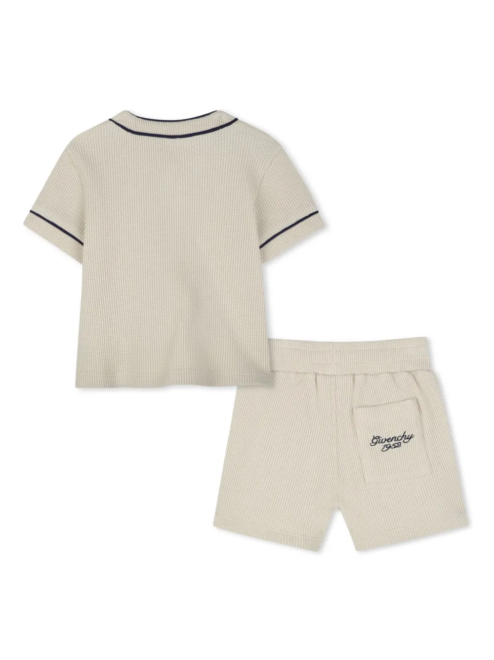 Givenchy Kids Shirt en shorts met geborduurd logo Beige