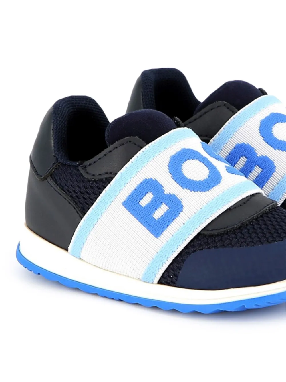 BOSS Kidswear logo-strap sneakers - Blauw