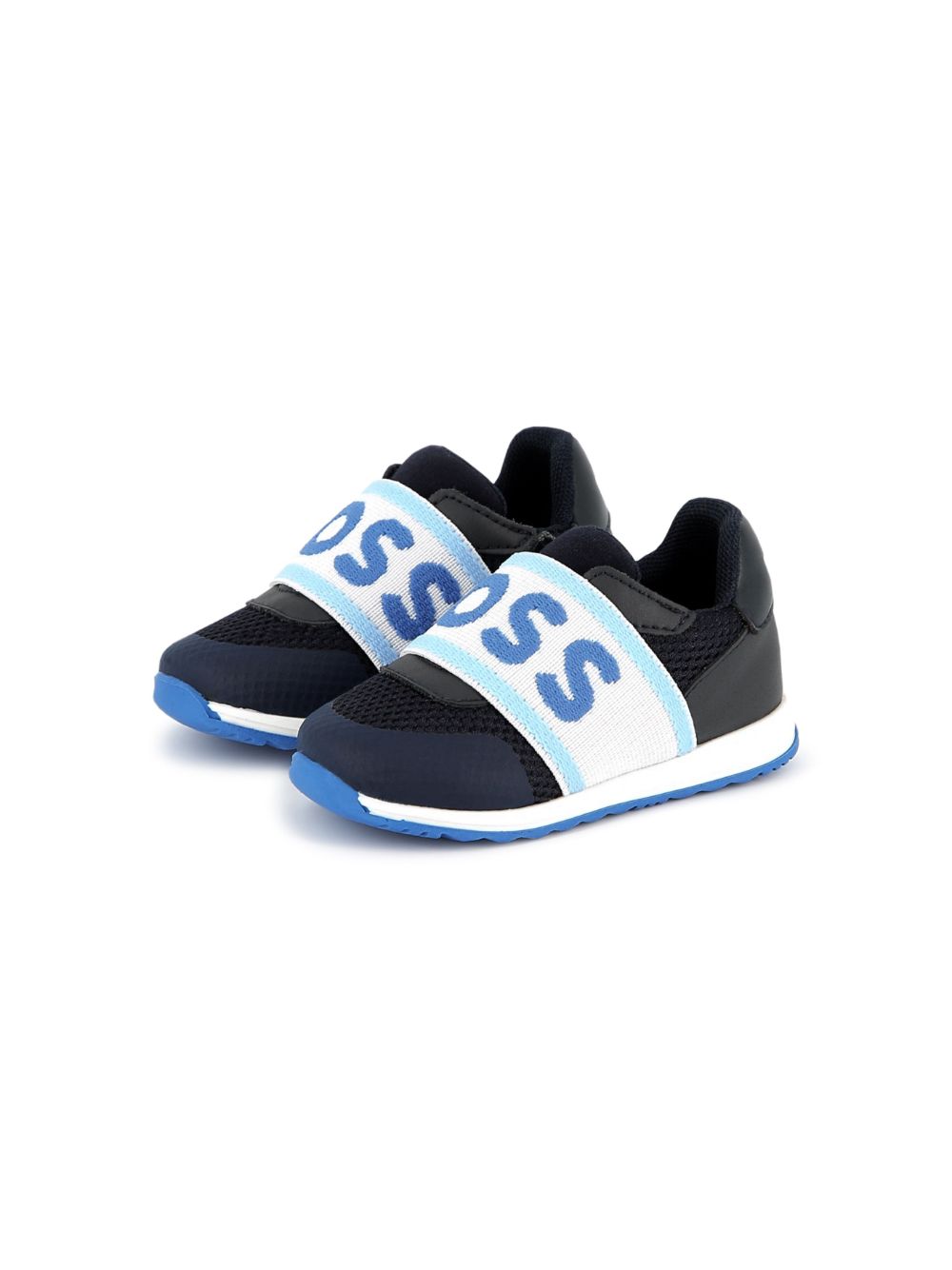 BOSS Kidswear Sneakers met logoband Blauw