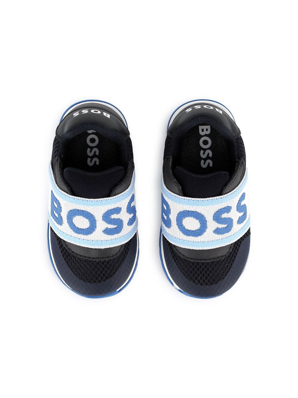 BOSS Kidswear Sneakers met logoband Blauw