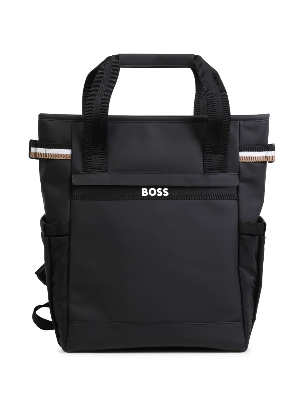 BOSS Kidswear logo-appliqué changing backpack - Black