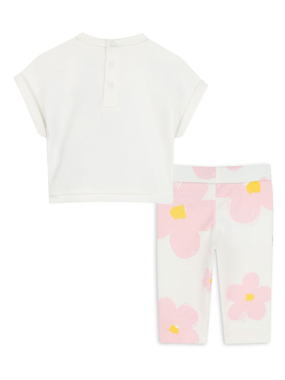 Marc Jacobs Kids T-shirt en broek met bloemenprint - Beige