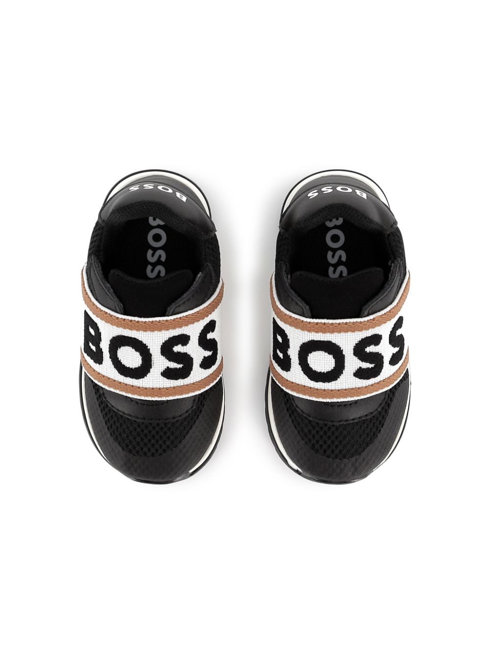 BOSS Kidswear Sneakers met logoband Zwart