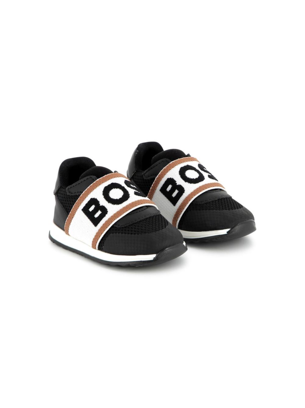 BOSS Kidswear Sneakers met logoband Zwart