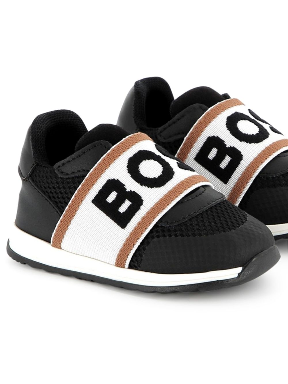 BOSS Kidswear logo-strap sneakers - Zwart