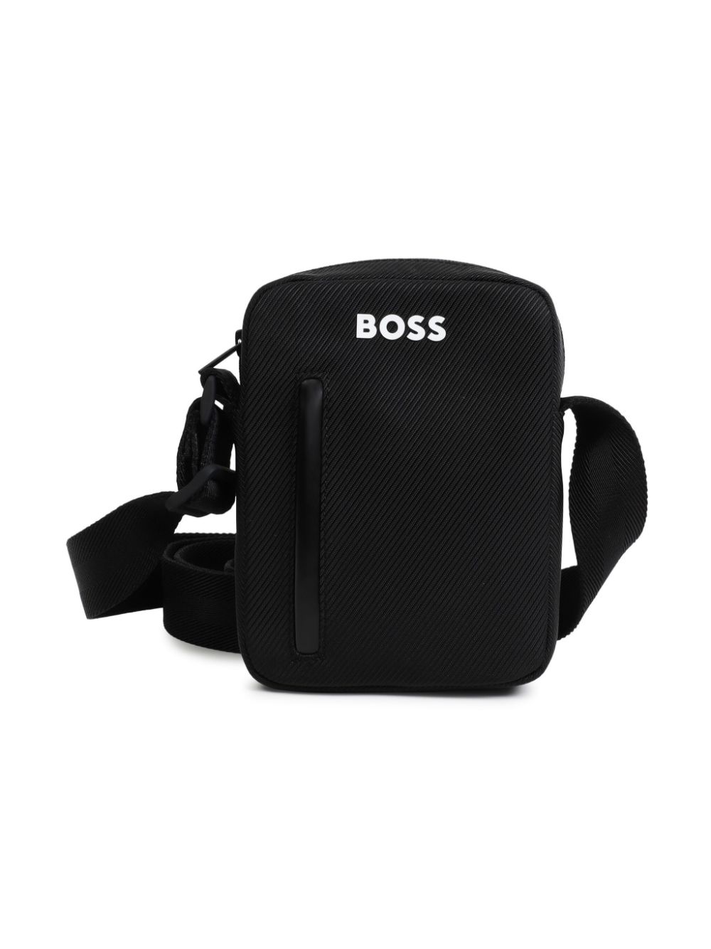 BOSS Kidswear textured-finish messenger bag - Black