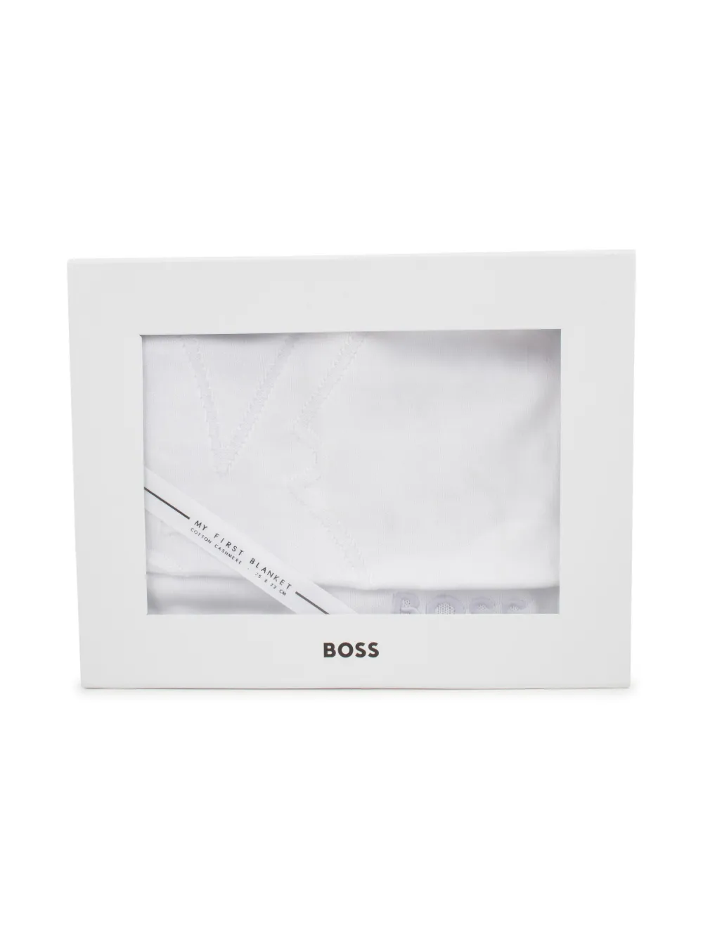 BOSS Kidswear Deken met geborduurd logo Wit