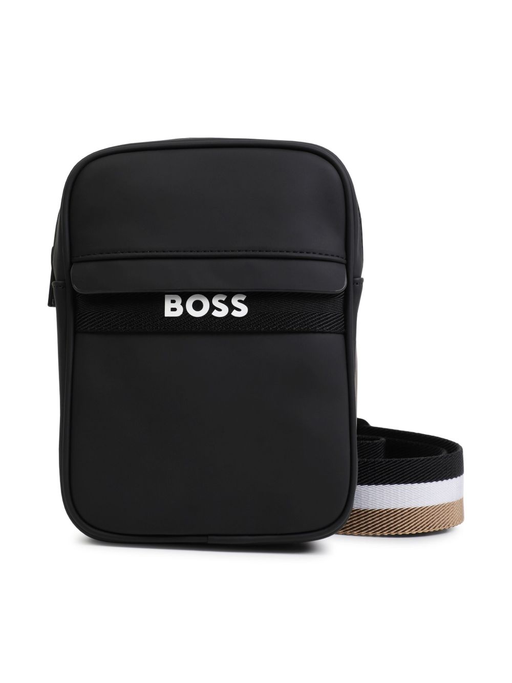 BOSS Kidswear coated-finish messenger bag - Black