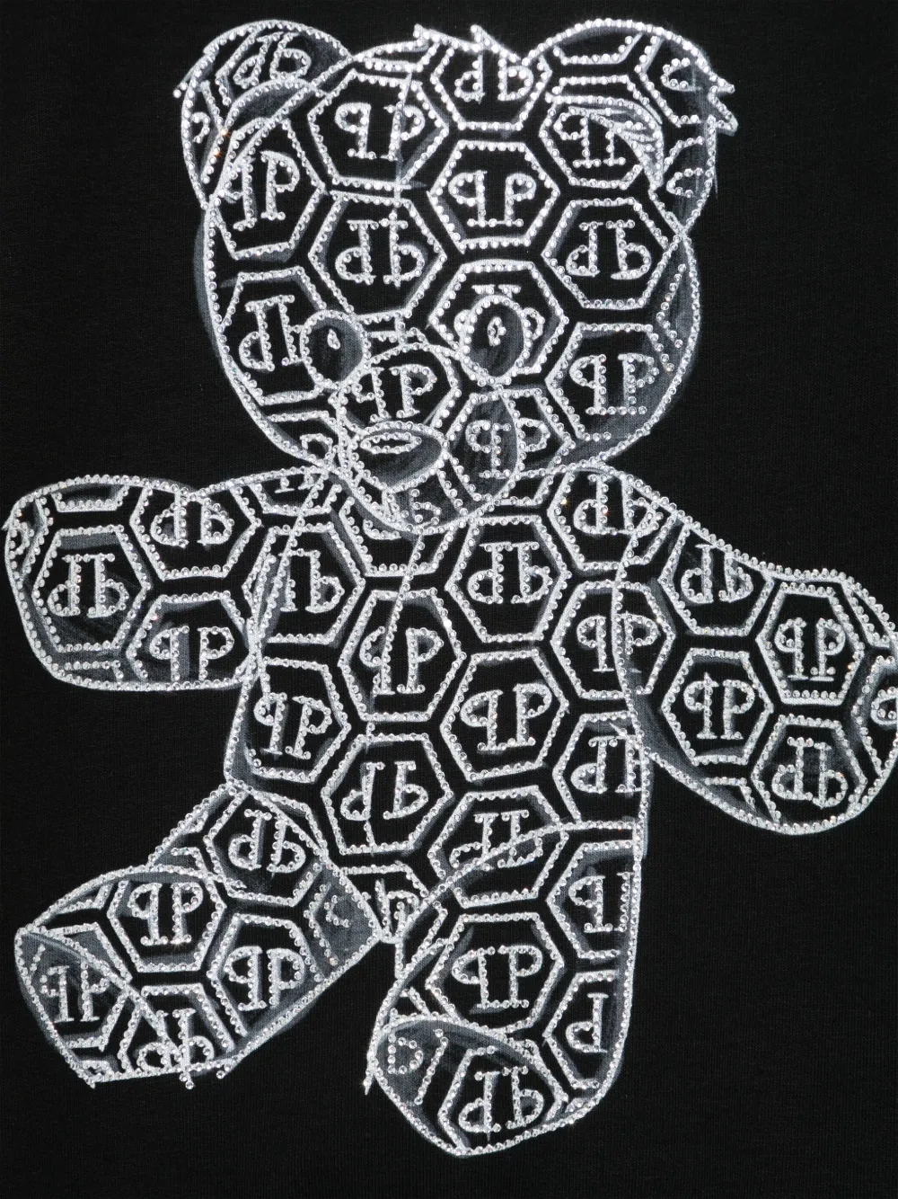 Philipp Plein Junior Sweater met logo van stras Zwart