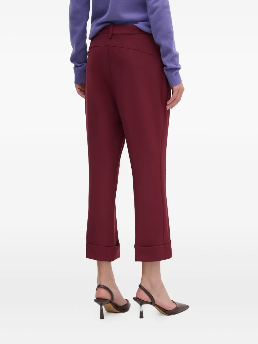 Dkny Cuffed Trousers In Burgundy