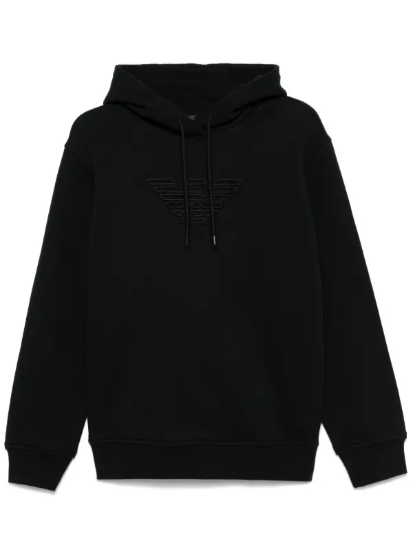 Mens black armani hoodie on sale