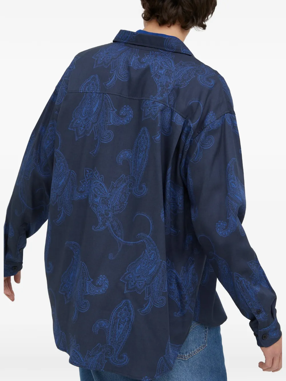 SAMSOE Overhemd met paisley-print Blauw