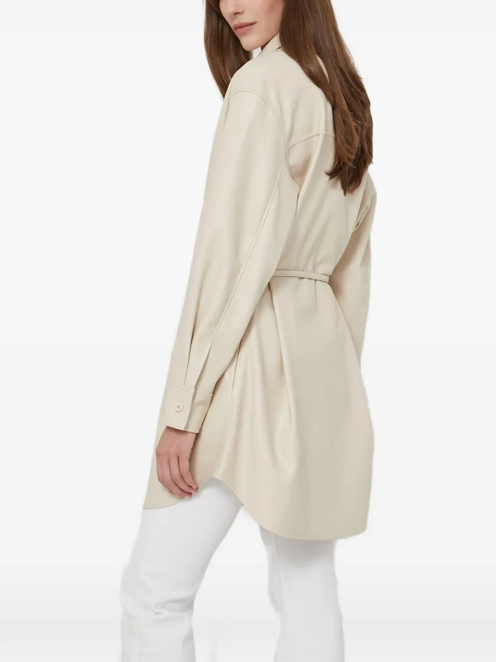 SAMSOE Blouse met knopen en ceintuur Beige
